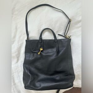 Fossil leather tote and backpack
